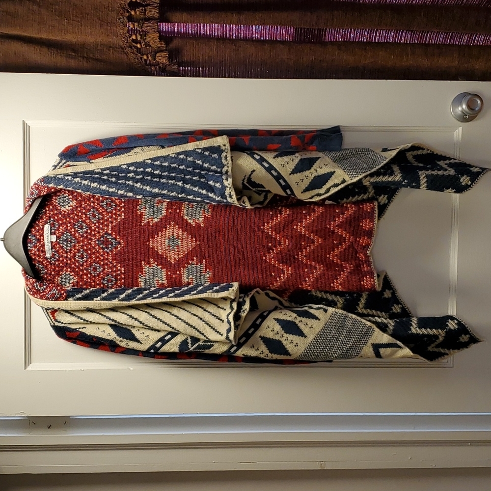 Dreamers Red, Blue & Cream Cardigan - Small/Medium